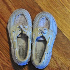 Girls Baby Carters Pastel Seersucker Boatshoes sz7